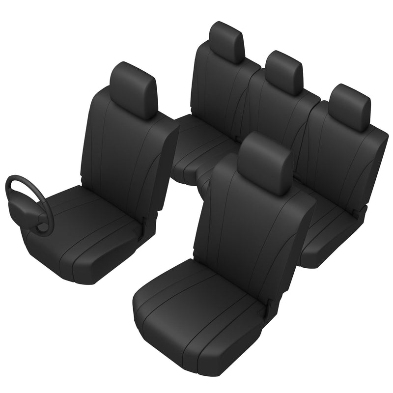 Toyota Hilux (2016-) - Tailored Black Seat Covers Front & Rear w/Armrest Bundle