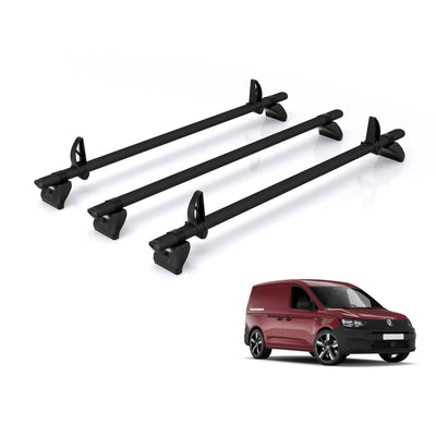 VW Caddy (2020 onwards) - Rhino Kammbar Black Roof Bars