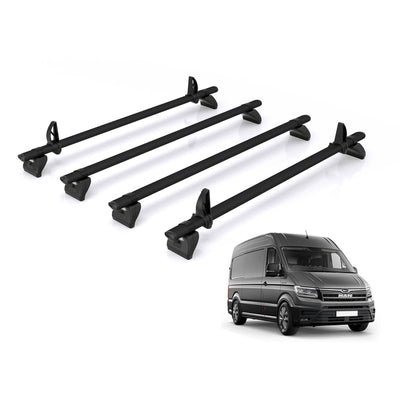 MAN TGE (2017 onwards) - Rhino Kammbar Black Roof Bars