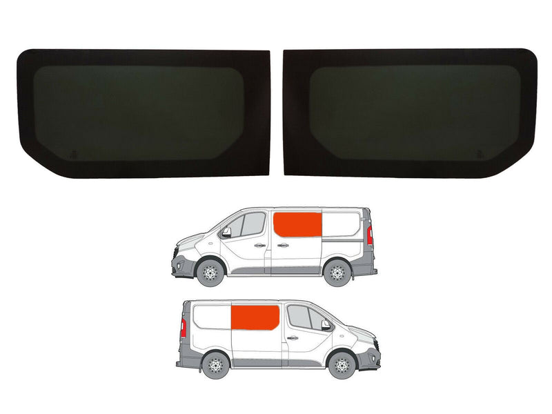 VD Glass - Vauxhall Vivaro 2014-2019 - Lh Side Fixed + Rh Side Fixed Tint