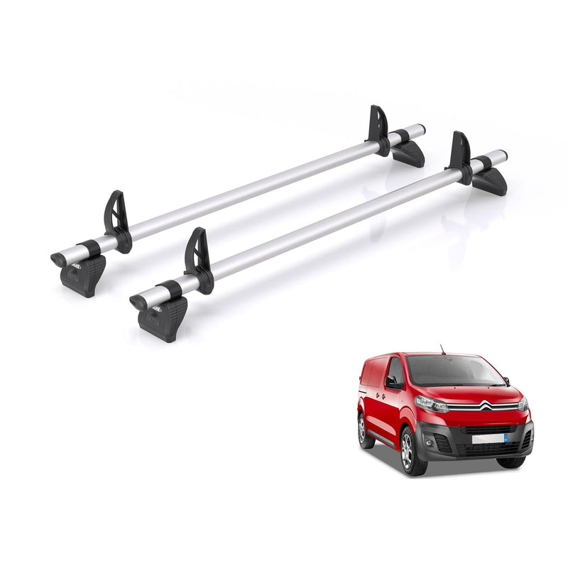 Peugeot Expert (2016-) - 2 Rhino Kammbar Pro Roof Bars (Aluminium)
