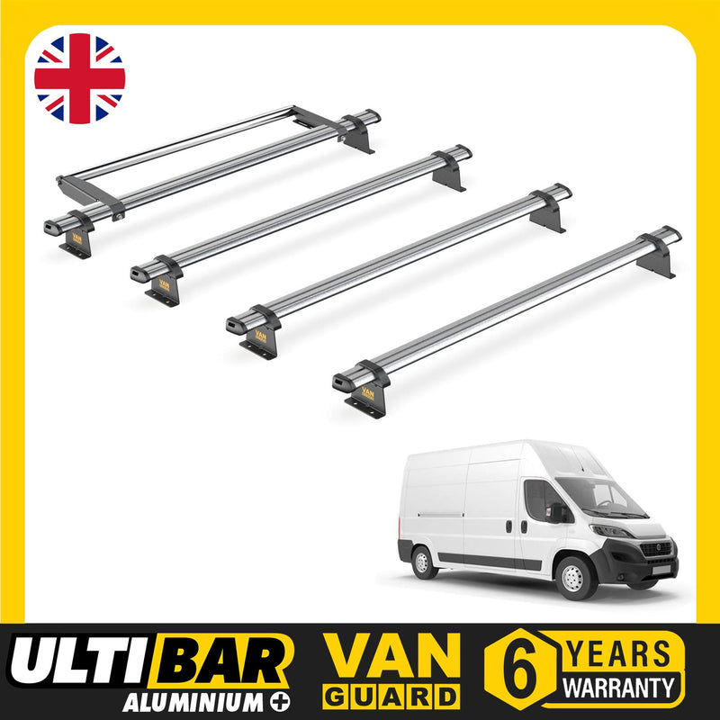 Fiat Ducato Roof Rack for 2006+ [H3 Roof] 4 Bars & Roller - Van Guard Trade