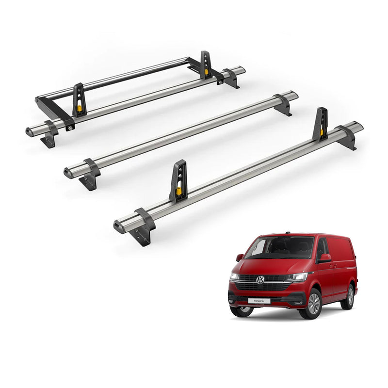 VW Transporter (2015-2024) - 3 Van Guard Ultibar Plus Roof Bars + Roller