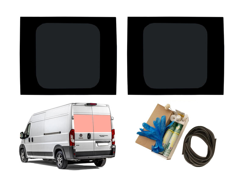 Fiat Ducato (2006-) Rear Barn Door Window Privacy Camper Glass with Fitting Kit
