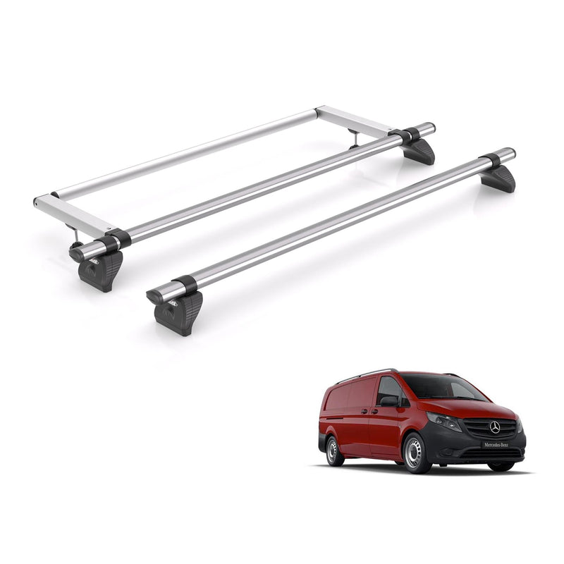 Mercedes Vito Roof Rack For 2015+ Compact/Long Wheelbase With Barn Doors 2x Bars