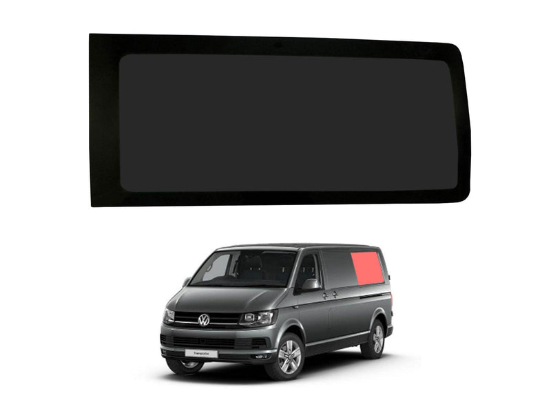 VW Transporter (2015-) Rear Left Hand Side Barn Door Window Privacy Camper Glass LWB with Fitting Kit