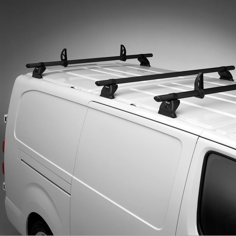 Toyota ProAce (2016-2024) - 3 Rhino Kammbar Black Roof Bars + Roller (Aluminium)