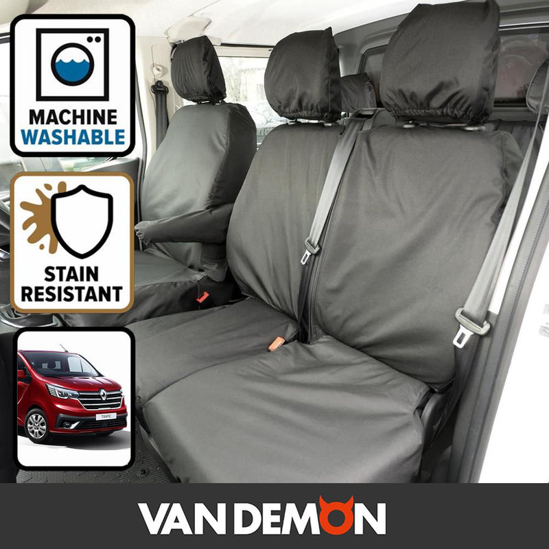 Renault Trafic (2014-) - Tailored Front Row Seat Covers in Black (1+2)