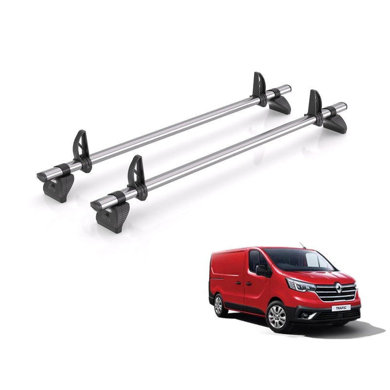 Renault Trafic (2014-) - 2 Rhino Kammbar Fleet Roof Bars (Steel)