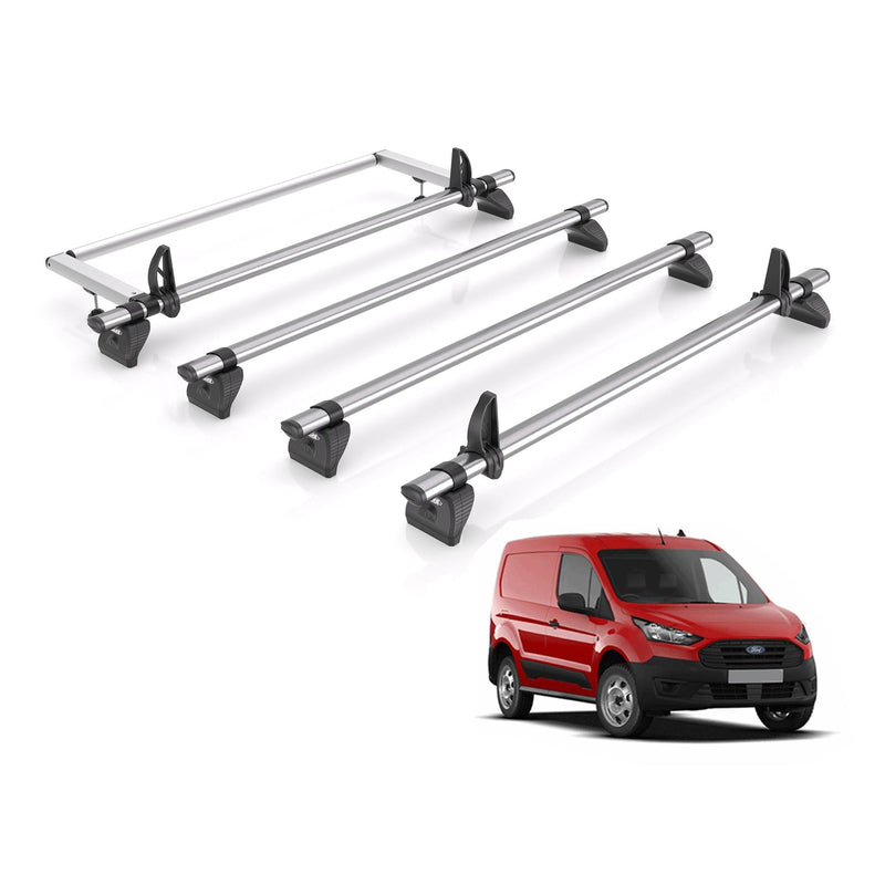 Ford Transit (2013-2024) Connect - 4 Rhino Kammbar Fleet Roof Bars + Roller (Steel)