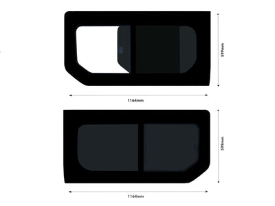 Vauxhall Vivaro (2014-2019) - Twin Opening Dark Tint Windows & Fitting Kit
