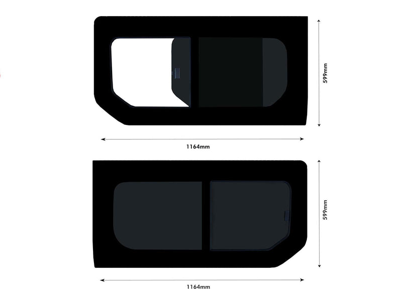 Vauxhall Vivaro (2014-2019) - Twin Opening Dark Tint Windows & Fitting Kit