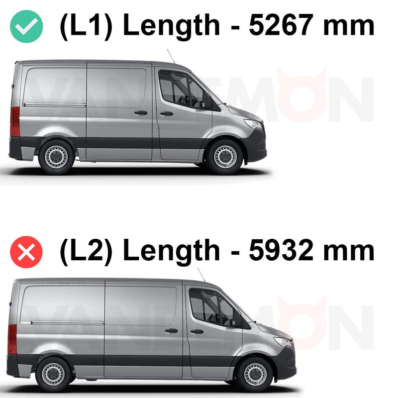 Mercedes Sprinter (2018-) - 3 Van Guard Ultibar Trade Roof Bars + Roller