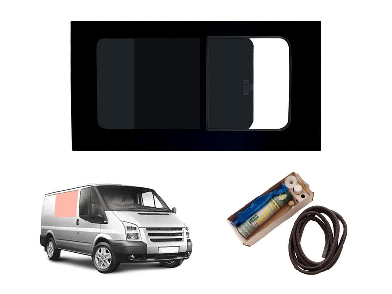 Ford Transit SWB (2000-2014) Driver Side Opening Window Privacy Camper Glass with Fitting Kit