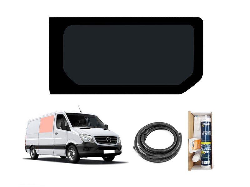 Mercedes Sprinter (2006-) Driver Side Fixed Window Privacy Camper Glass with Fitting Kit