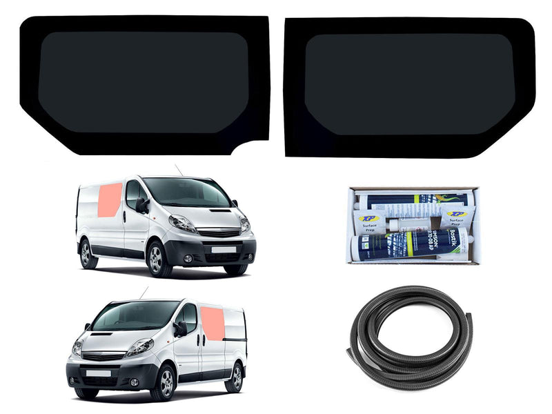 Vauxhall Vivaro (2001-2014) - Twin Fixed Dark Tint Windows & Fitting Kit