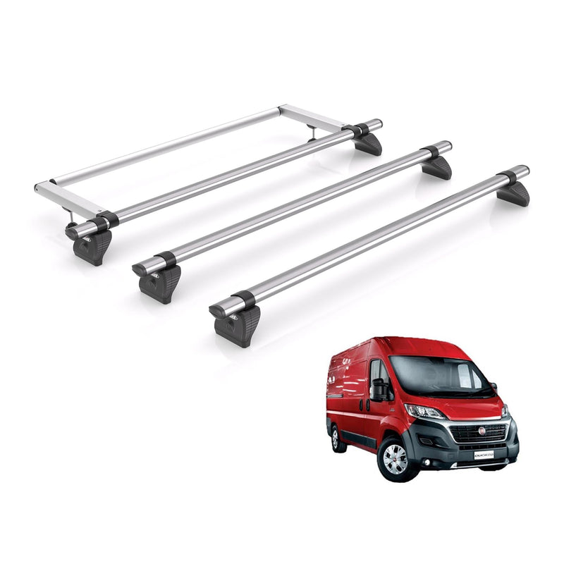 Fiat Ducato Roof Rack Fits 2006+ 3x Bars + Roller Rhino Kammbar Fleet