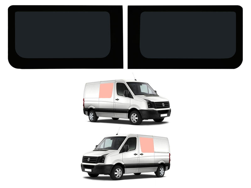 VW Crafter (2006-2017) Driver and Passenger Side Fixed Window Privacy Camper Glass