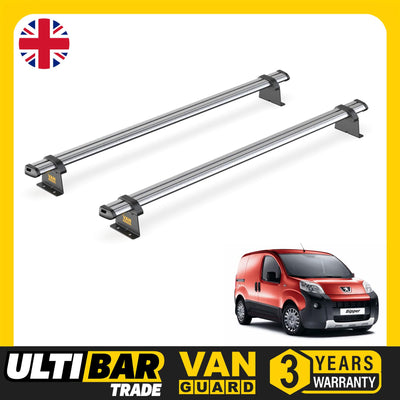 Peugeot Bipper (2008-) - 2 Van Guard Ultibar Trade Roof Bars