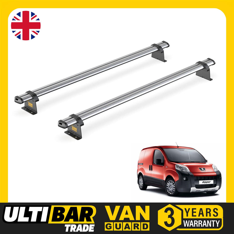 Peugeot Bipper (2008-) - 2 Van Guard Ultibar Trade Roof Bars