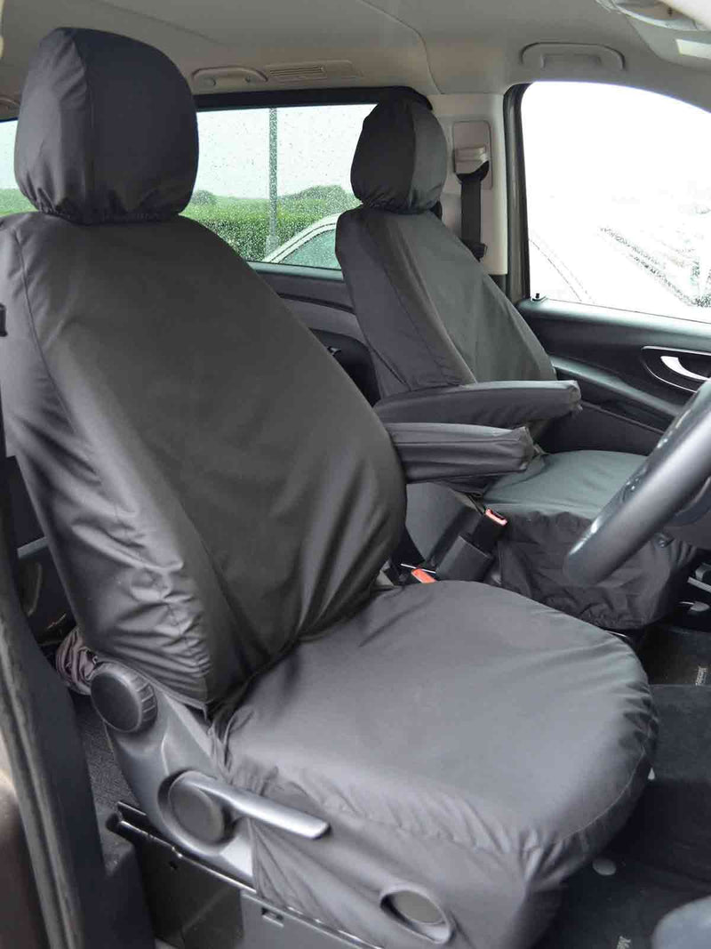 Mercedes Vito (2014-) - Tailored Front Row Seat Covers in Black (1+1)