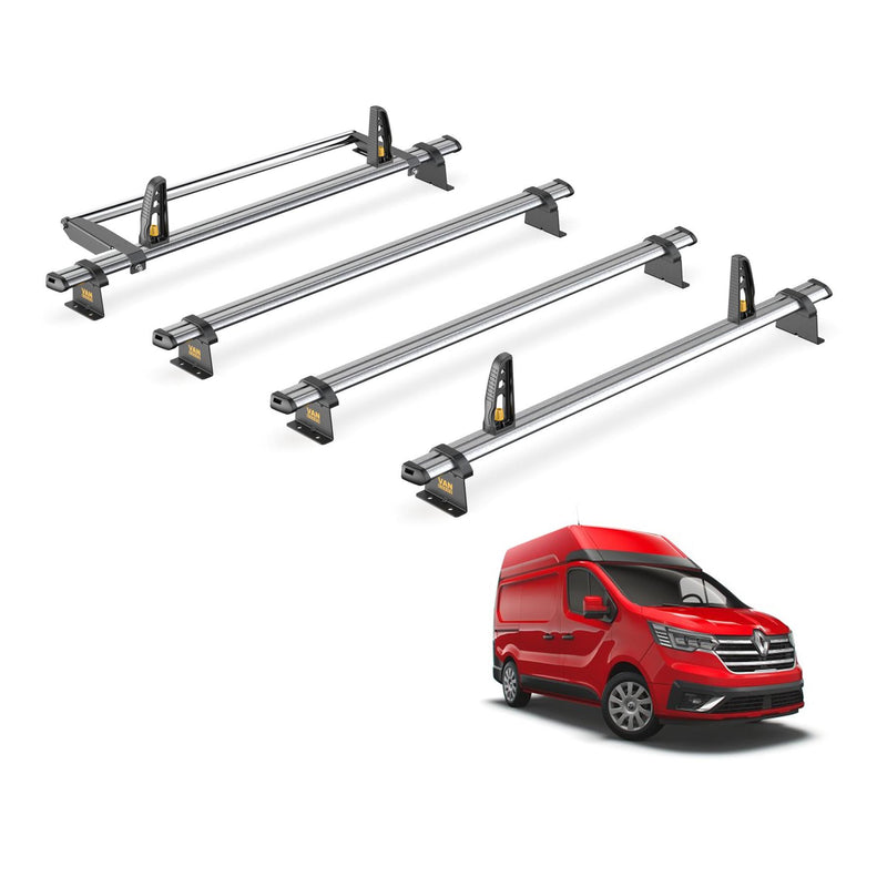 Renault Trafic Roof Rack (2014+) [High Roof] 4x Bars Bundle Van Guard Ulti Trade