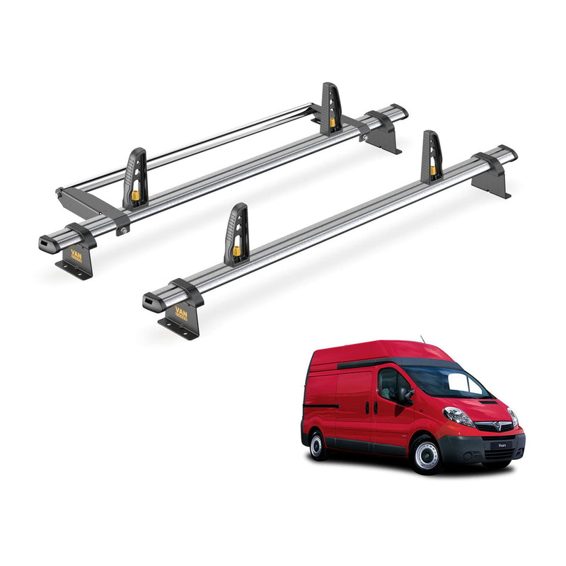 Vauxhall Vivaro Roof Rack (2001-14 High Roof) 2 Bars Bundle Van Guard Ulti Trade