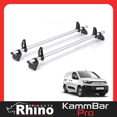 Fiat Doblo (2022-) - 2 Rhino Kammbar Pro Roof Bars (Aluminium)