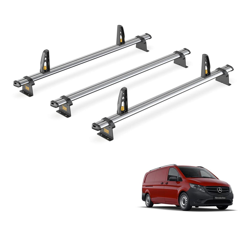 Mercedes Viro Roof Rack for 2014+ 3x Bars & Loadstops Van Guard Ultibar Trade