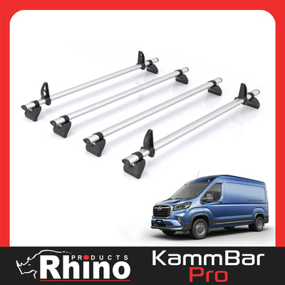 Maxus Deliver (2020-) 9 - 4 Rhino Kammbar Pro Roof Bars (Aluminium)