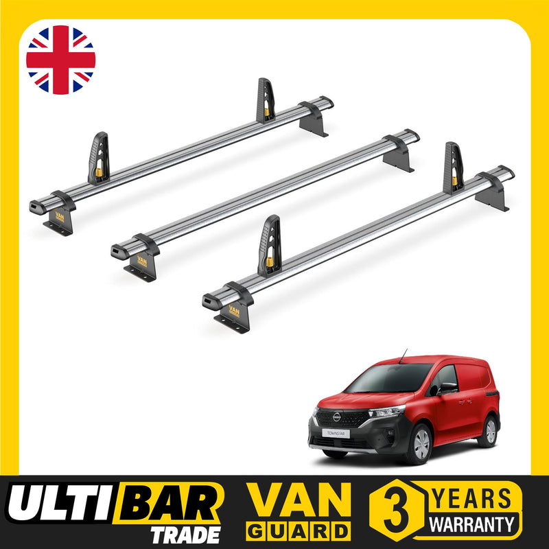 Van Guard Ulti Bar Trade + Loadstops 3 Bars Roof Rack For The Nissan Townstar 2022+
