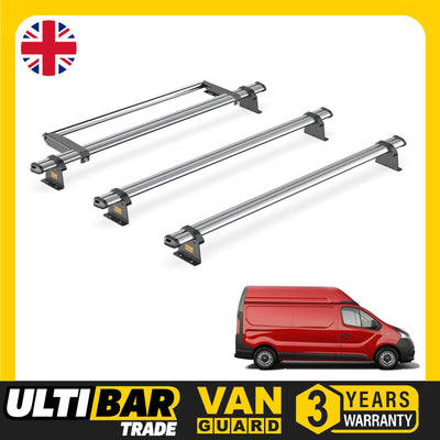 Nissan Primastar Roof Rack for 2022+ [H2 Roof] 3 Bars & Roller - Van Guard Trade
