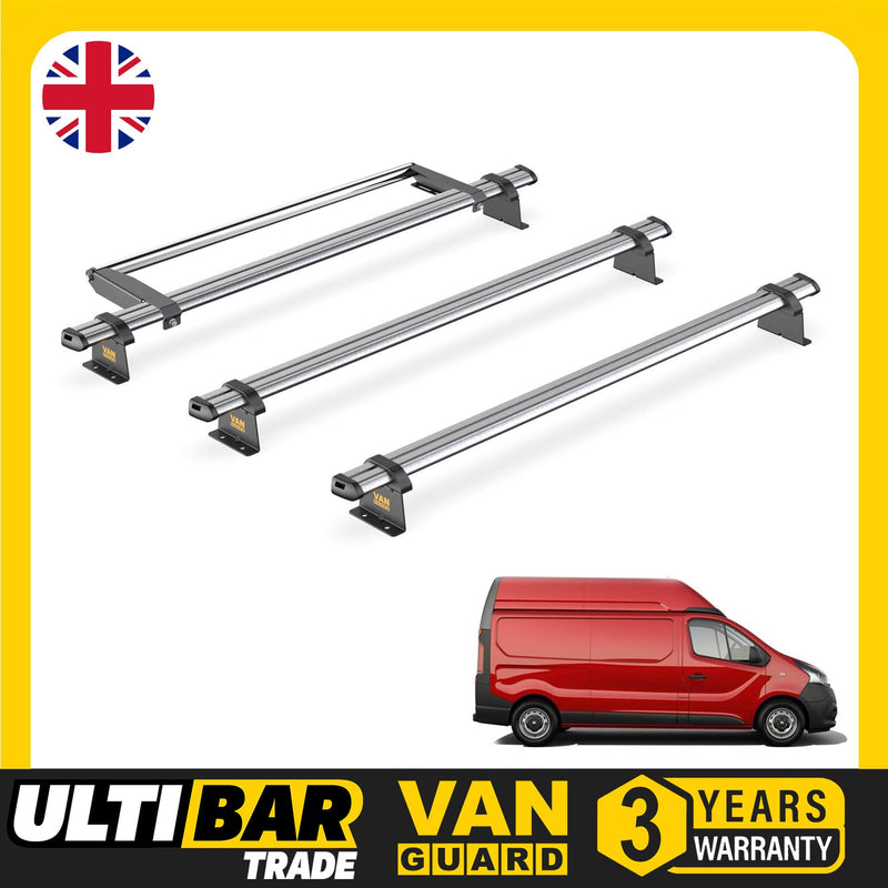 Nissan Primastar Roof Rack for 2022+ [H2 Roof] 3 Bars & Roller - Van Guard Trade