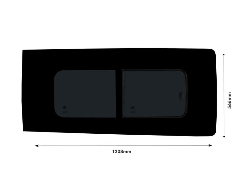 Ford Transit Custom (2013-2023) - Right Side Panel Dark Tint Opening Window & Fitting Kit