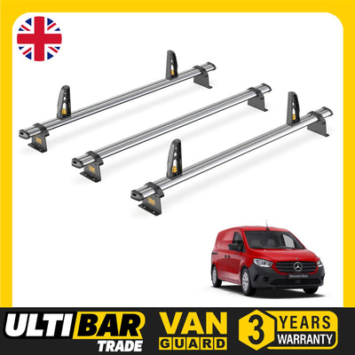 Van Guard Ulti Bar Trade + Loadstops 3 Bars Roof Rack For The Mercedes Citan 2022+