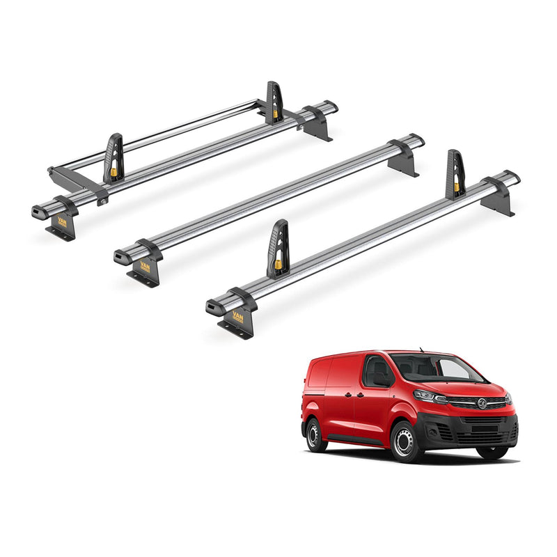 Vauxhall Vivaro Roof Rack for 2019+ SWB (L1) 3x Bars Bundle Van Guard Ulti Trade