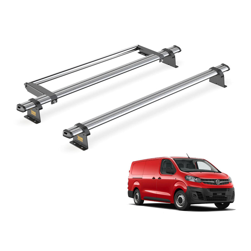 Vauxhall Vivaro (2019-) - 2 Van Guard Ultibar Trade Roof Bars + Roller