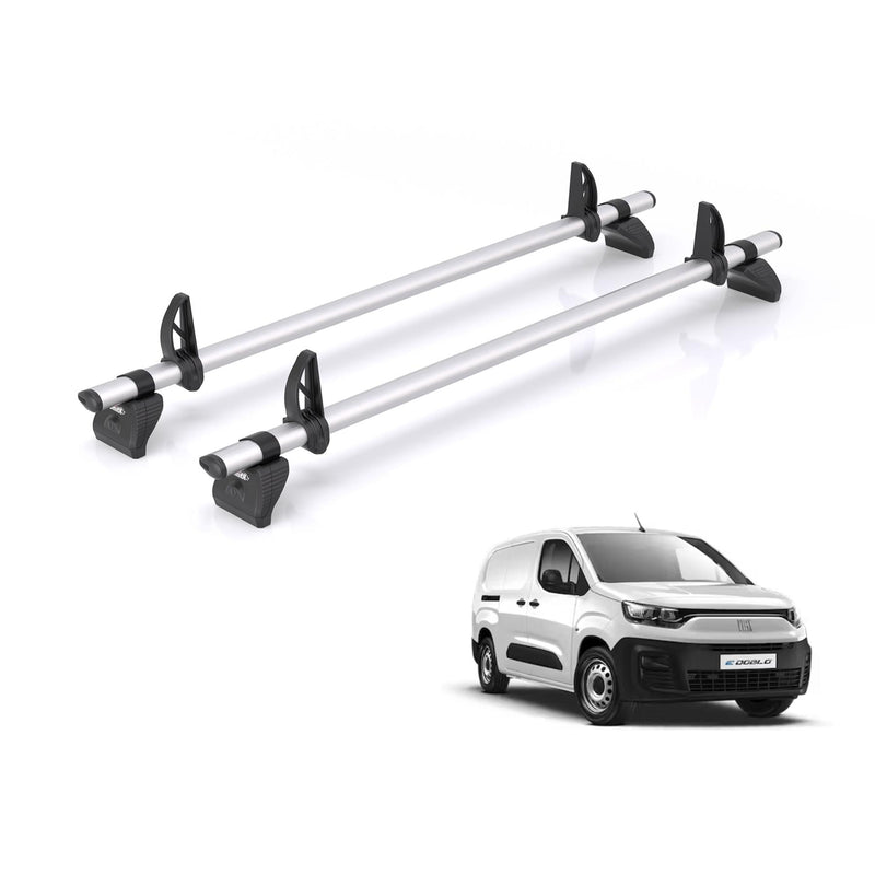Fiat Doblo (2022-) - 2 Rhino Kammbar Pro Roof Bars (Aluminium)