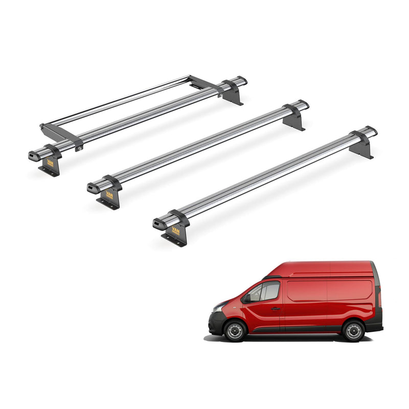 Vauxhall Vivaro (2014-2019) - 3 Van Guard Ultibar Trade Roof Bars + Roller