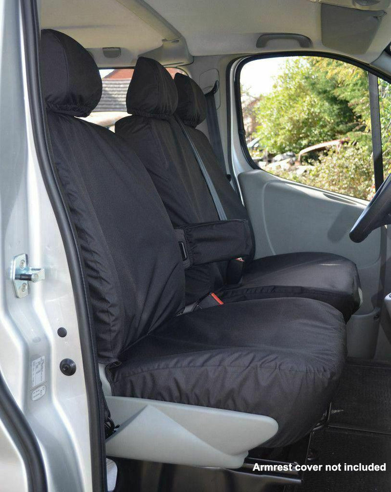 Renault Trafic (2001-2006) - Tailored Front Row Seat Covers in Black (1+2)