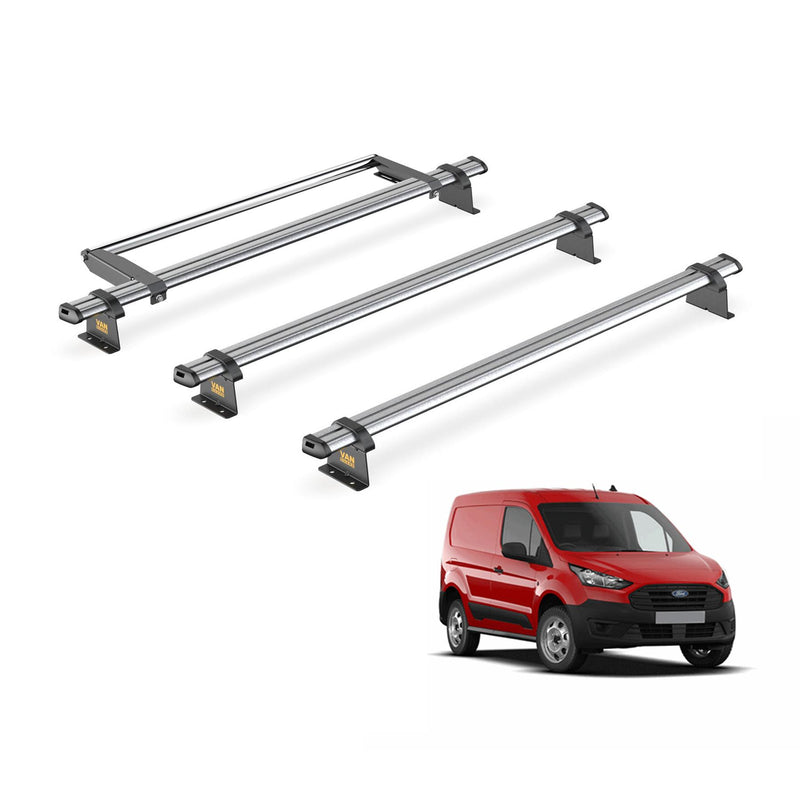 Ford Transit (2013-2023) Connect - 3 Van Guard Ultibar Trade Roof Bars + Roller