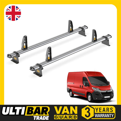 Citroen Relay Roof Rack for 2006+ H1/H2 Roof 2x Bars Van Guard UltiBar Trade