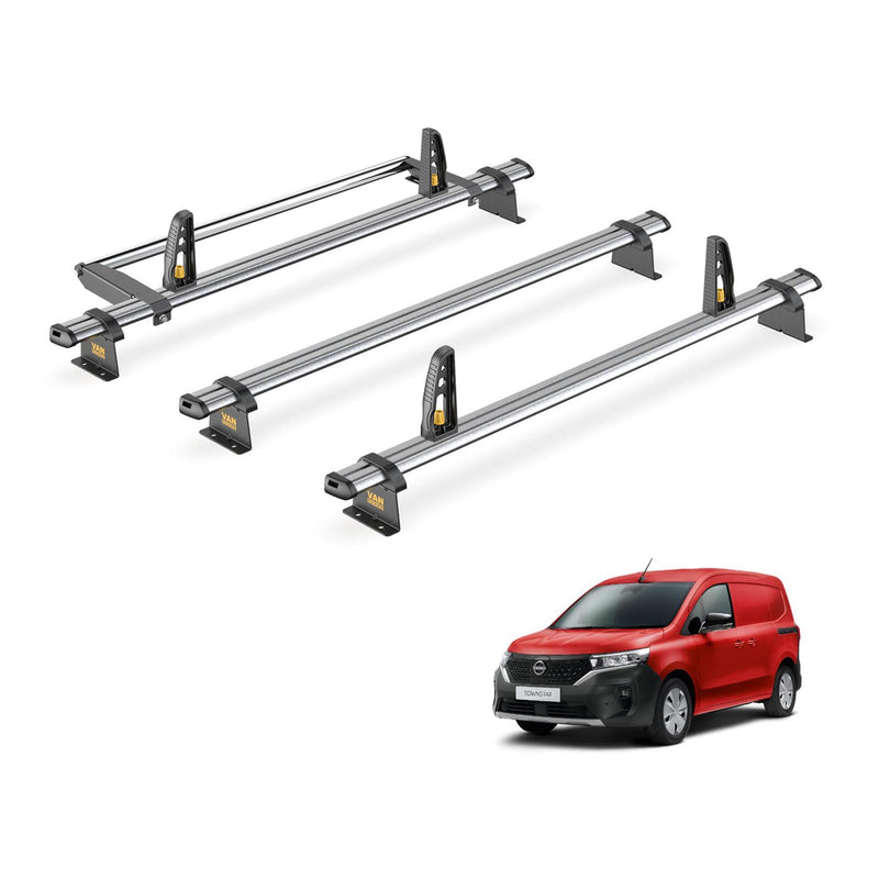 Nissan Townstar Roof Rack for 2022+ 3x Bars, Roller, Loadstops - Van Guard Trade