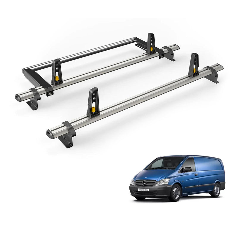 Mercedes Vito (2003-2014) - 2 Van Guard Ultibar Plus Roof Bars + Roller