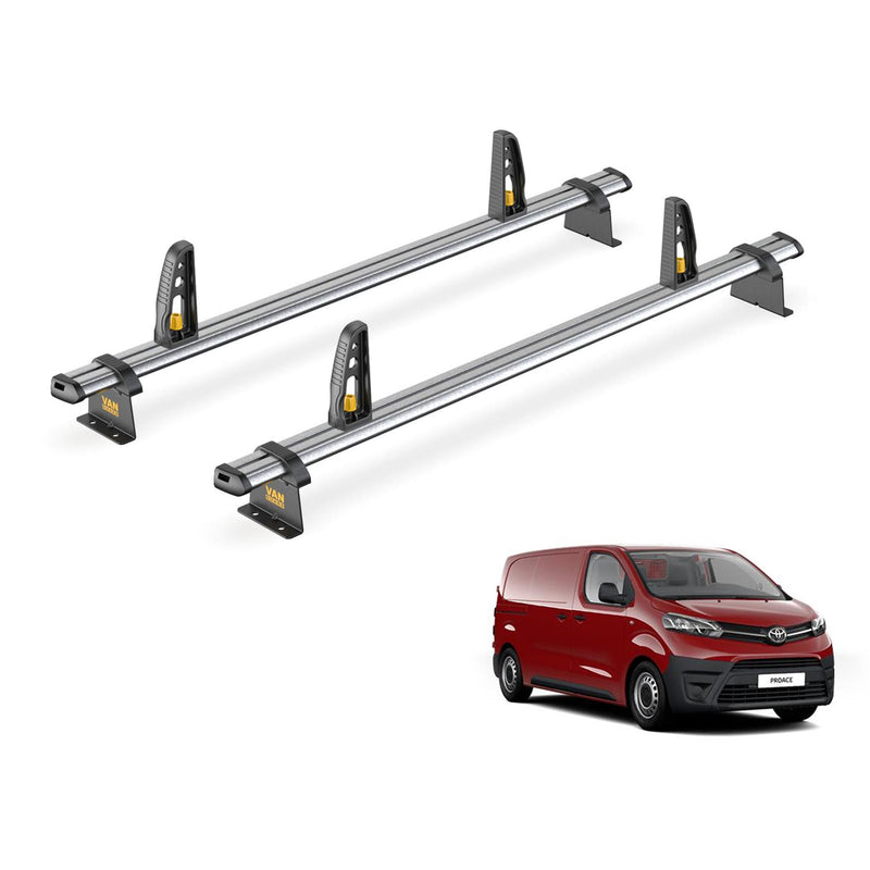 Toyota ProAce Roof Rack for (2016+ Medium) 2x Roof Bars Bundle Van Guard Trade