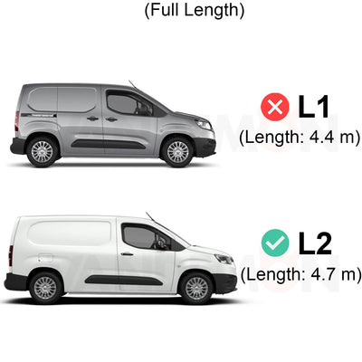 Toyota ProAce (2020-) City - 3 Rhino Kammbar Fleet Roof Bars + Roller (Steel)