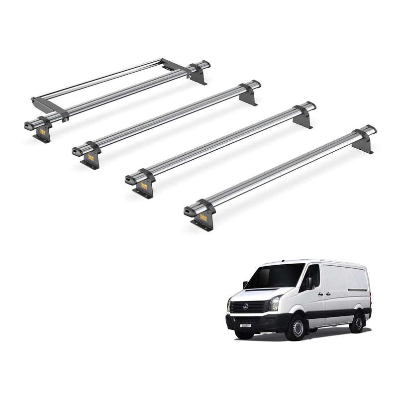 VW Crafter (2006-2017) - 4 Van Guard Ultibar Trade Roof Bars + Roller