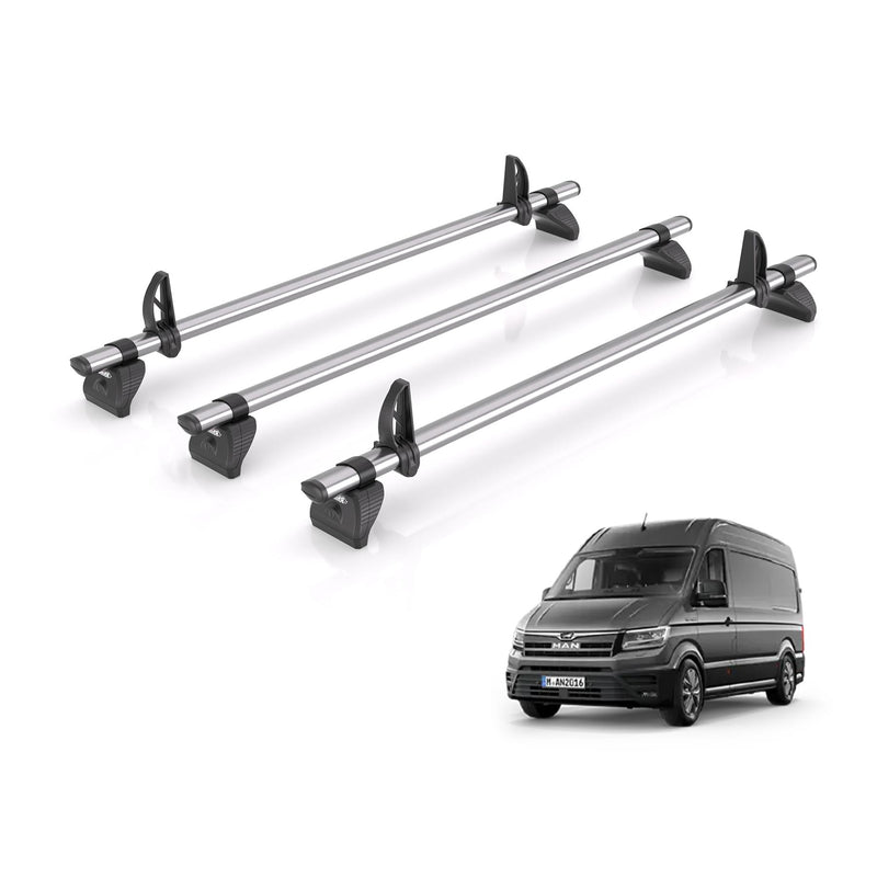 MAN TGE (2017-) - 3 Rhino Kammbar Fleet Roof Bars (Steel)