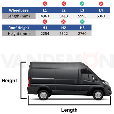 Citroen Relay (2006-) - Rhino KammRack Black Roof Rack