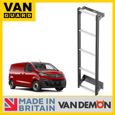 Vauxahll Vivaro Rear Door Ladder 2019+ Roof Rack Access Van Guard 5 Step Bars